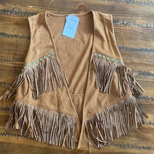 Coral Suede Studded Vest, NWT size small
